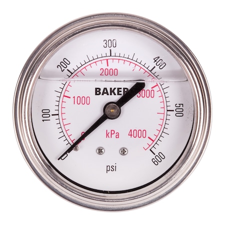 Baker Instruments AHNC-600P Pressure Gauge, 0-600 PSI AHNC-600P